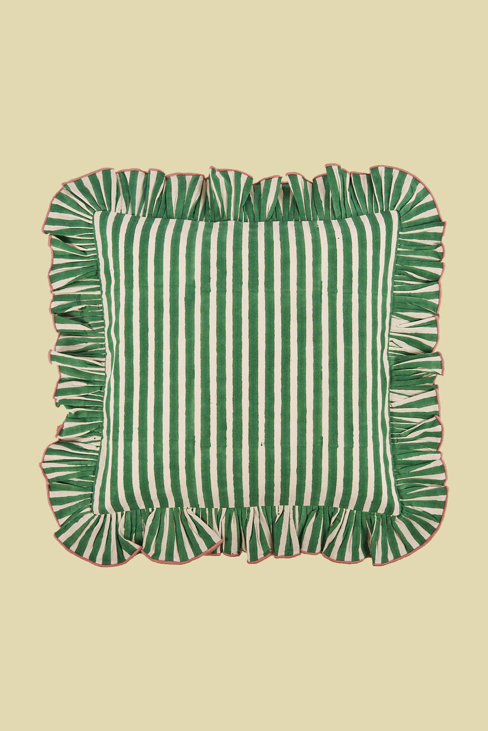 Cushion Cover Green Striped 40x40cm