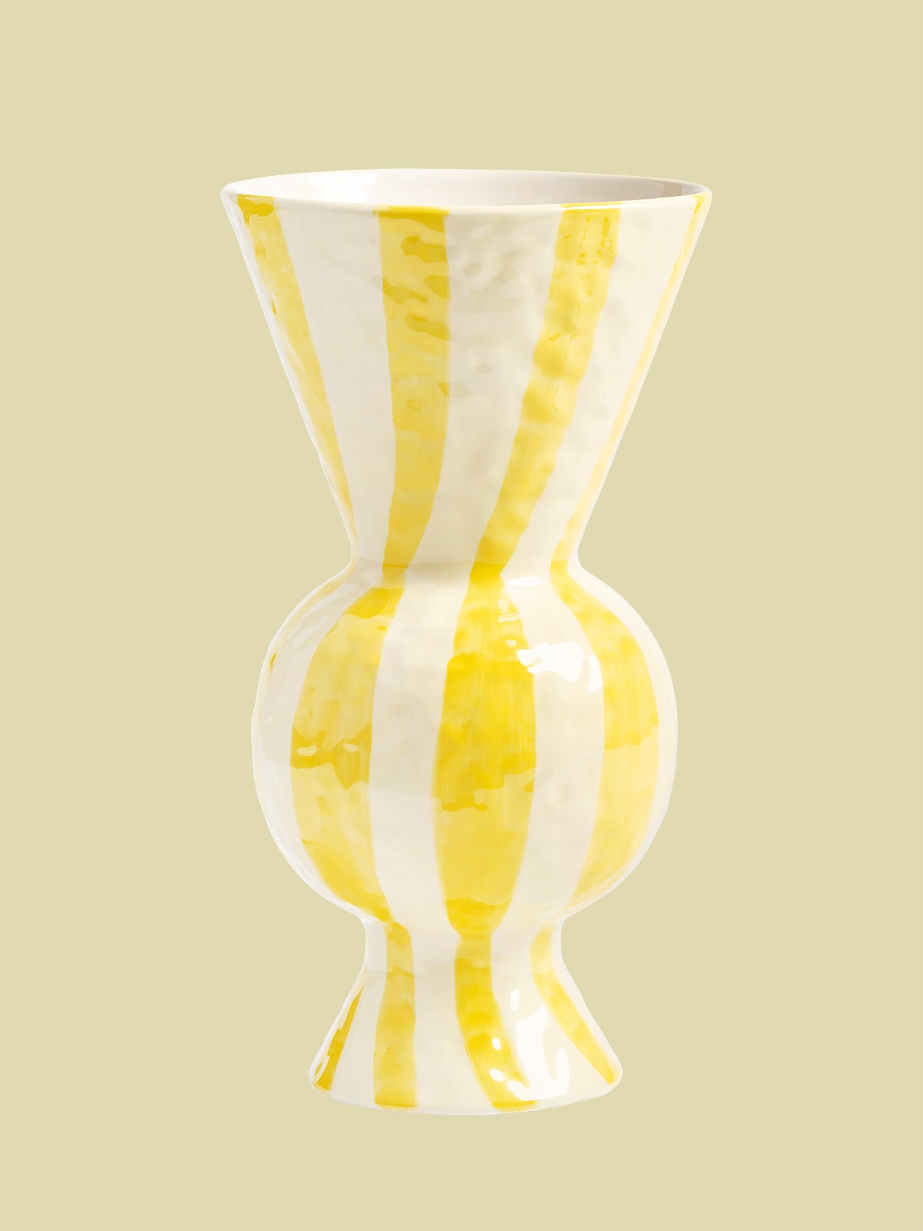 Yellow Striped Vase 29 cm