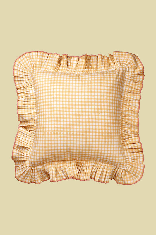 Cushion Cover Yellow Checkered 40x40cm