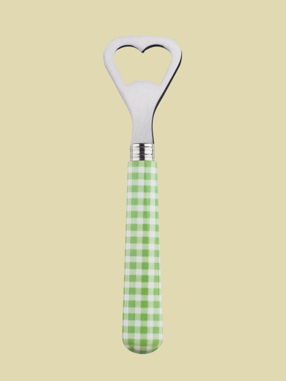 Green Checkered Bottle Opener