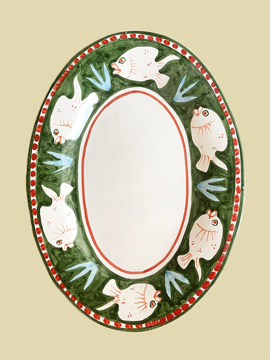 Serving Platter Fish Green 45cm