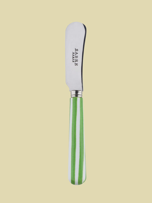 Green Striped Butter Knife