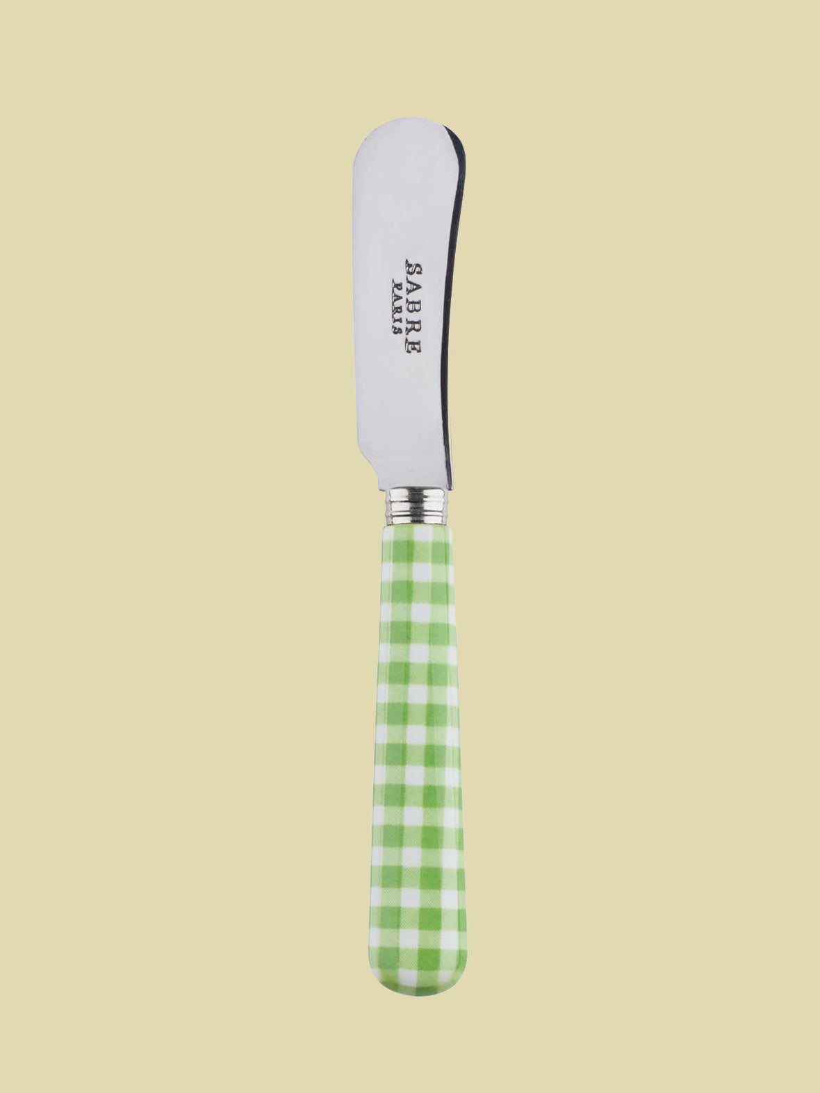 Green Checkered Butter Knife