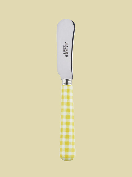 Yellow Checkered Butter Knife